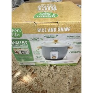 Rice Cooker with Removable PFAS-Free Ceramic Nonstick Pot, 3-Cups Uncooked/6-...